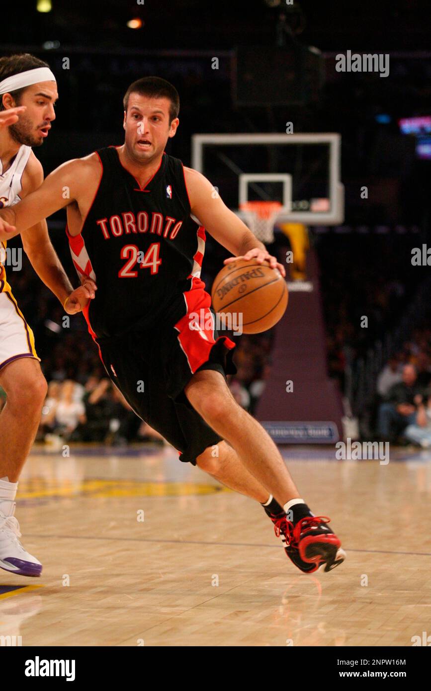 Toronto Raptors guard Jason Kapono (24) makes a move with the basketball against the Los Angeles Lakers during an NBA game, Nov