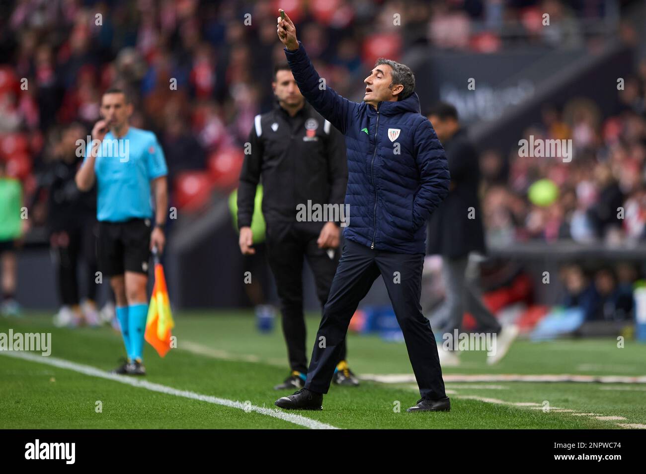 Athletic Club head coach Ernesto Valverde during the La Liga match between Athletic Club and Girona FC played at San Mames Stadium on February 26, 2023 in Bilbao, Spain. (Photo by Cesar Ortiz / PRESSIN) Stock Photo