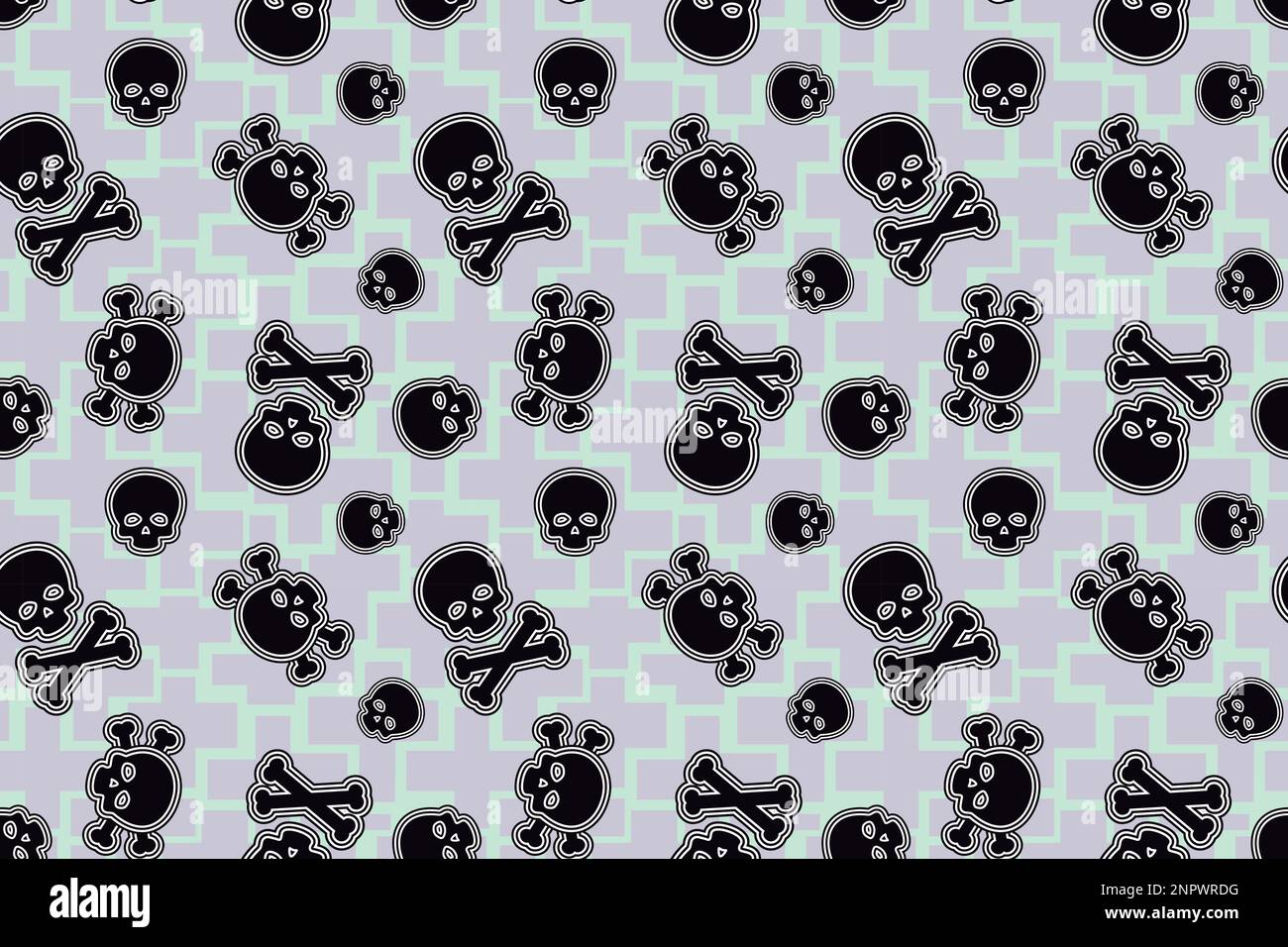 SKULL AND BONES DESIGN PATTERN, PIRATE AND POISON SYMBOL Stock Vector