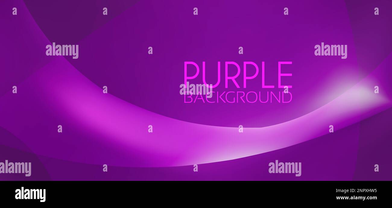 Abstract purple background with curved translucent line. Vector graphic pattern Stock Vector