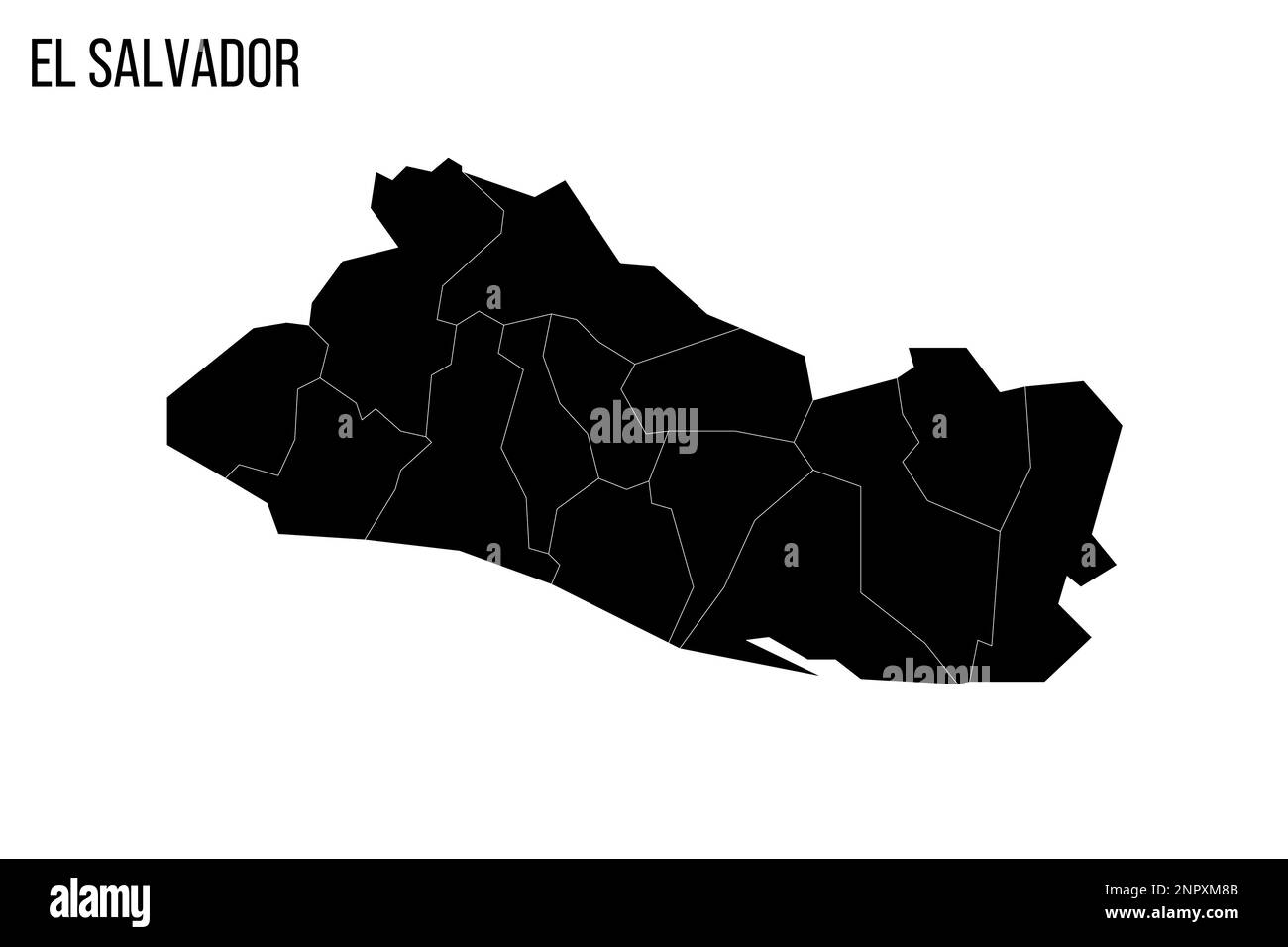 El Salvador political map of administrative divisions departments