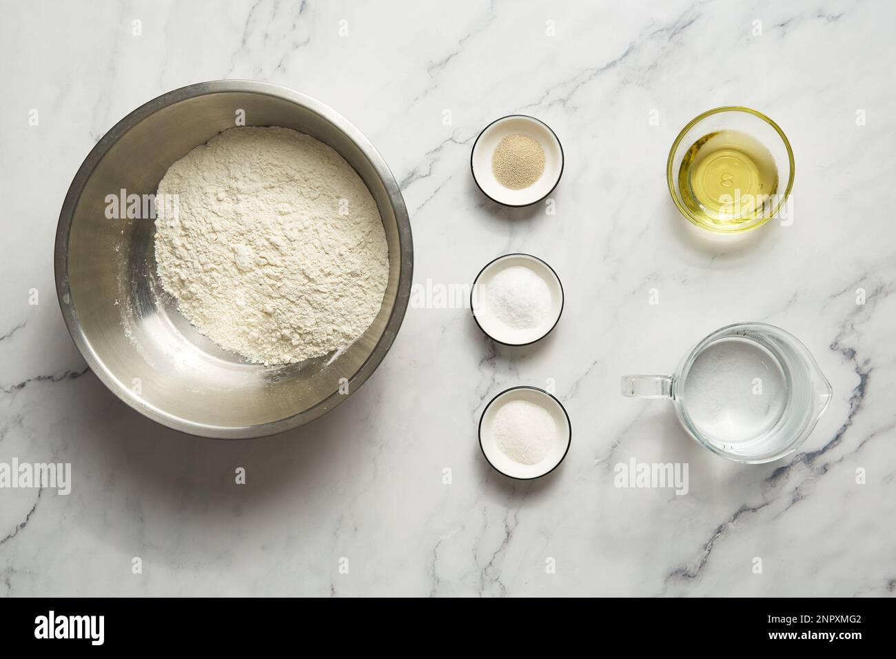 Soft lavash bread ingredients flour, yeasts, oil, water and salt Stock