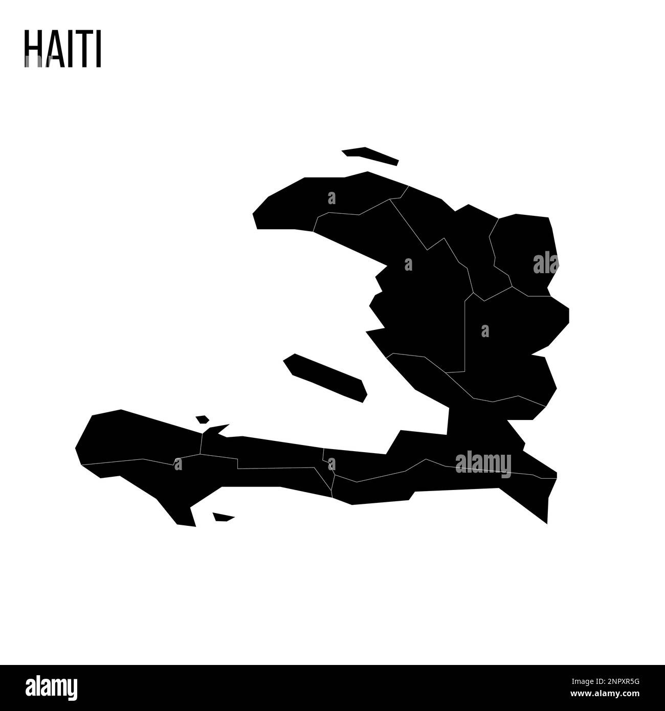 Haiti political map of administrative divisions departments. Blank
