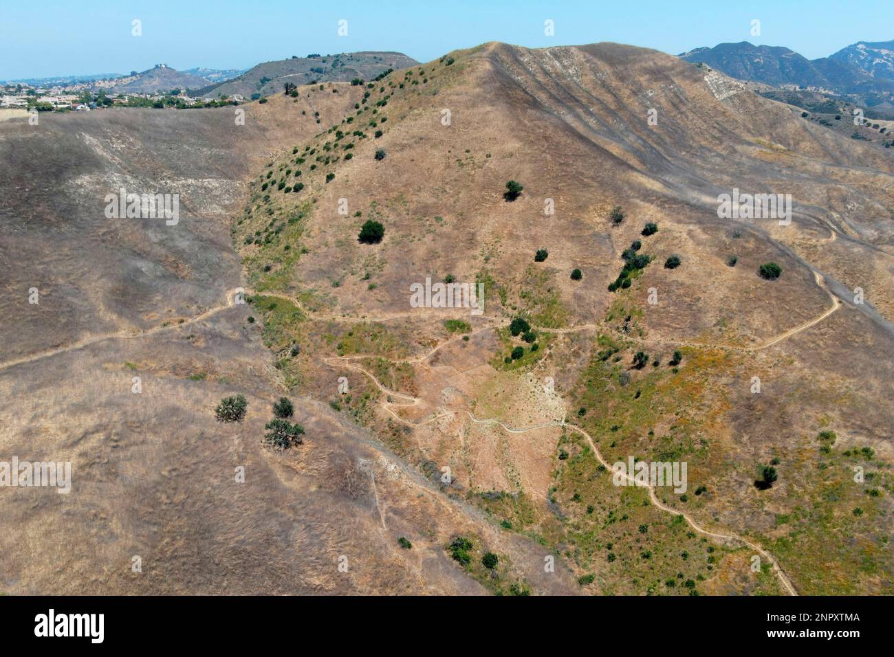 General overall aerial view of the hillside where Kobe Bryant, daughter Gianna Bryant and seven