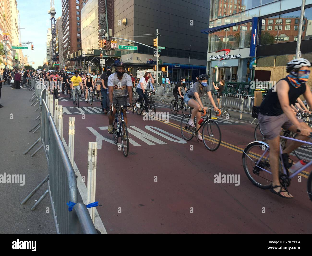 Manhattan Riots Photo by: zz/STRF/STAR MAX/IPx 2020 6/8/20 Cyclists - some yelling ...