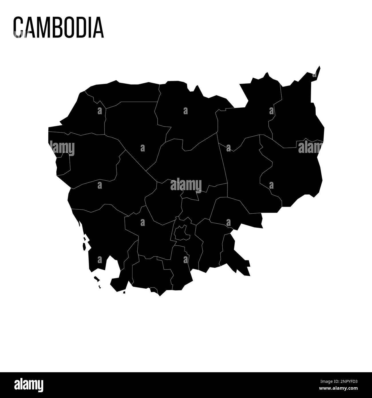 Cambodia political map of administrative divisions provinces and