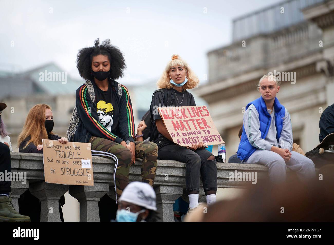 Photo by: KGC-247STAR MAXIPx 2020 61220 Protesters attend a peaceful  Black Lives Matter Protest in Trafalgar Square London Stock Photo - Alamy