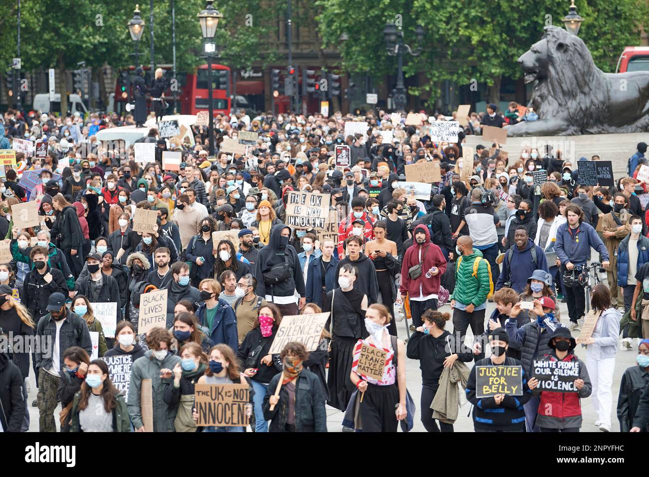 Photo by: KGC-247STAR MAXIPx 2020 61220 Protesters attend a peaceful  Black Lives Matter Protest in Trafalgar Square London Stock Photo - Alamy