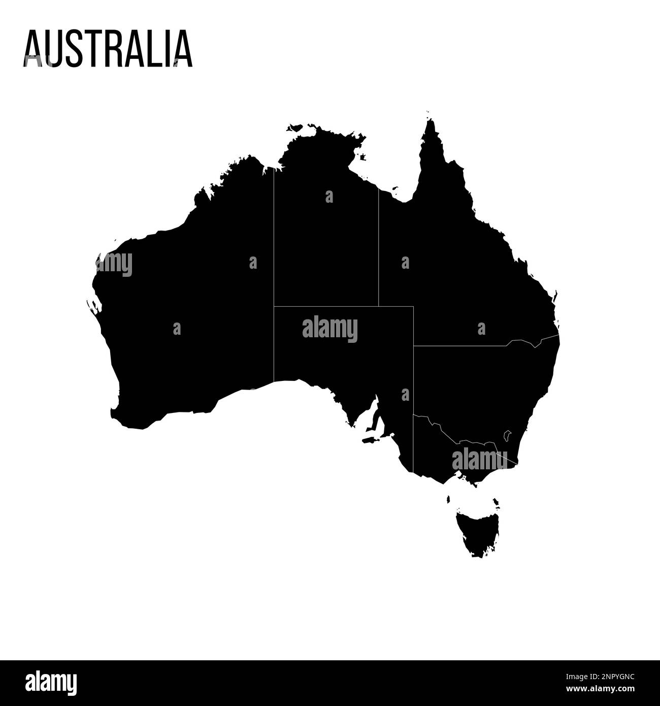 Australia political map of administrative divisions states and