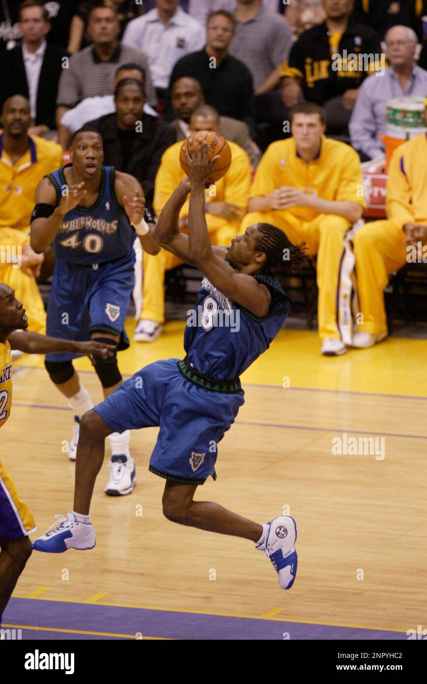 The sneakers worn by Latrell Sprewell of the Golden State Warriors