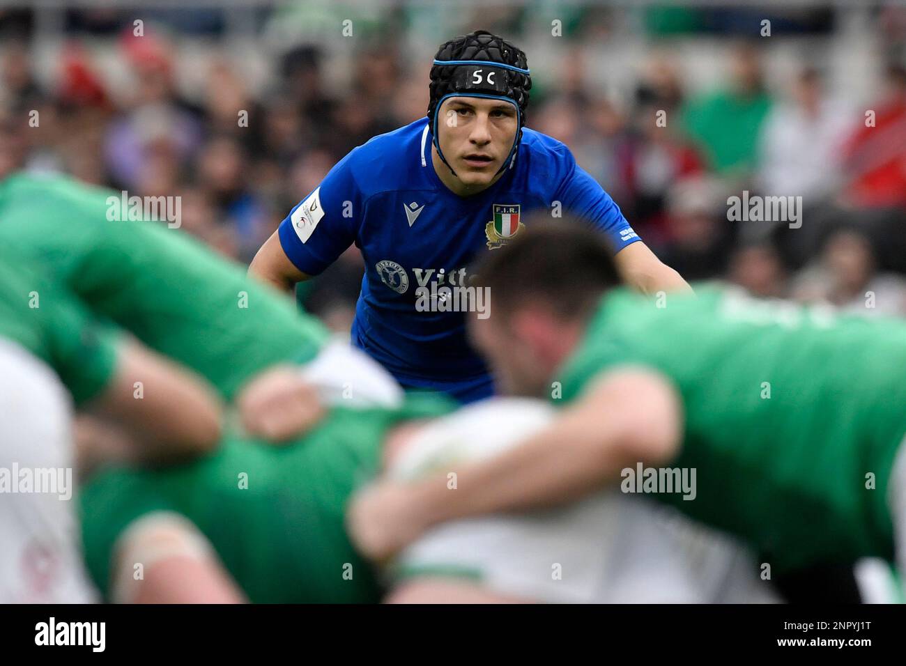 Juan Ignacio Brex of Italy during the Six Nations rugby match between Italy and Ireland at Stadio Olimpico in Rome on February 25th, 2023. Photo Anton Stock Photo
