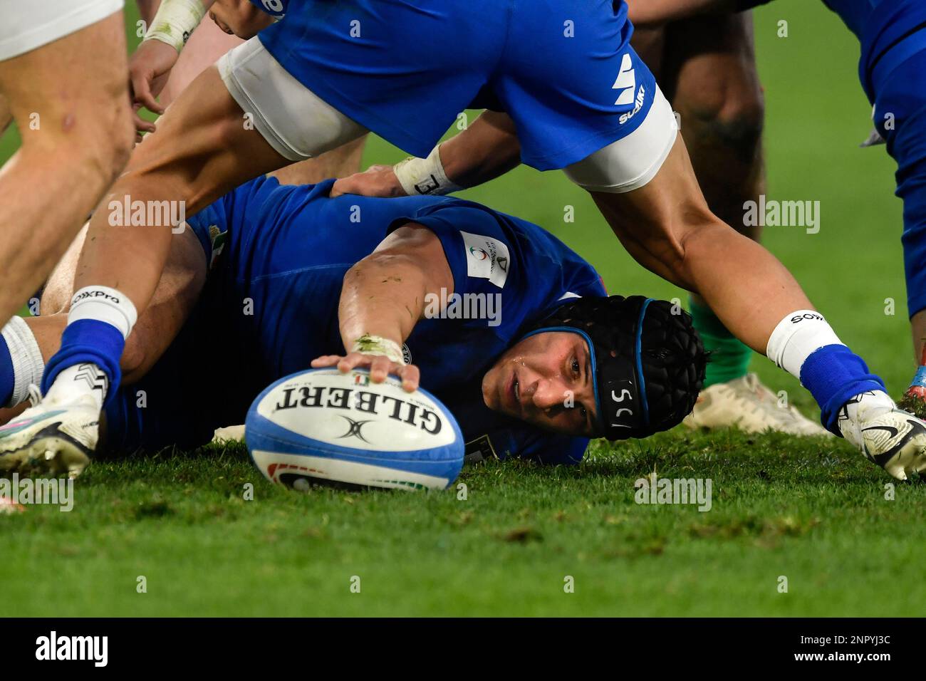 Juan Ignacio Brex of Italy during the Six Nations rugby match between Italy and Ireland at Stadio Olimpico in Rome on February 25th, 2023. Photo Anton Stock Photo