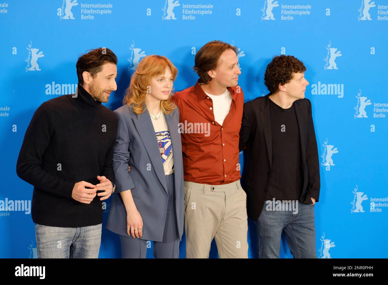 (L to R) Sierra Leone born actor Sallieu Sesay, US actor Adrien Brody, Australian actress Odessa Young, South African director John Trengove, US actor Stock Photo