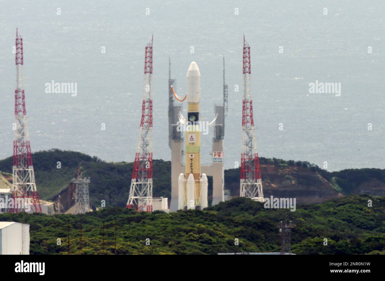 The H-II Transfer Vehicle KOUNOTORI9 is set at a launch complex at the ...