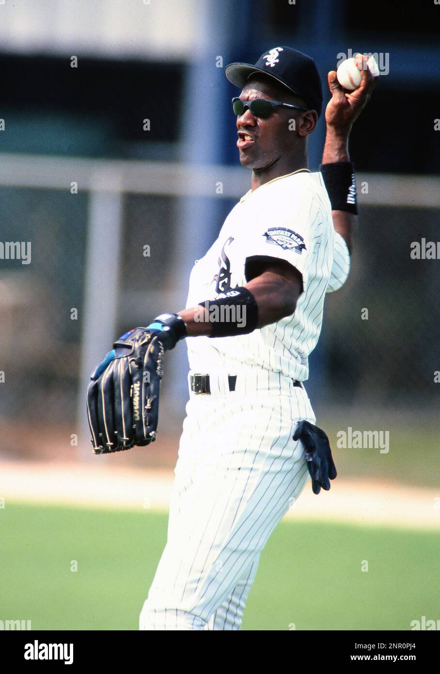 Chicago White Sox Michael Jordan during workouts at Ed Smith