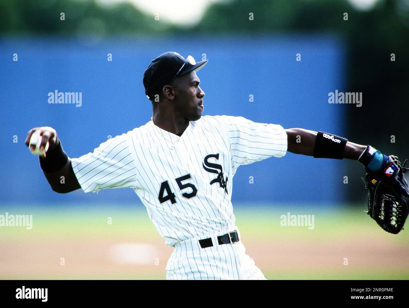Chicago White Sox Michael Jordan during workouts at Ed Smith Stadium in  Sarasota Fl.. (Tom DiPace via AP Images Stock Photo - Alamy