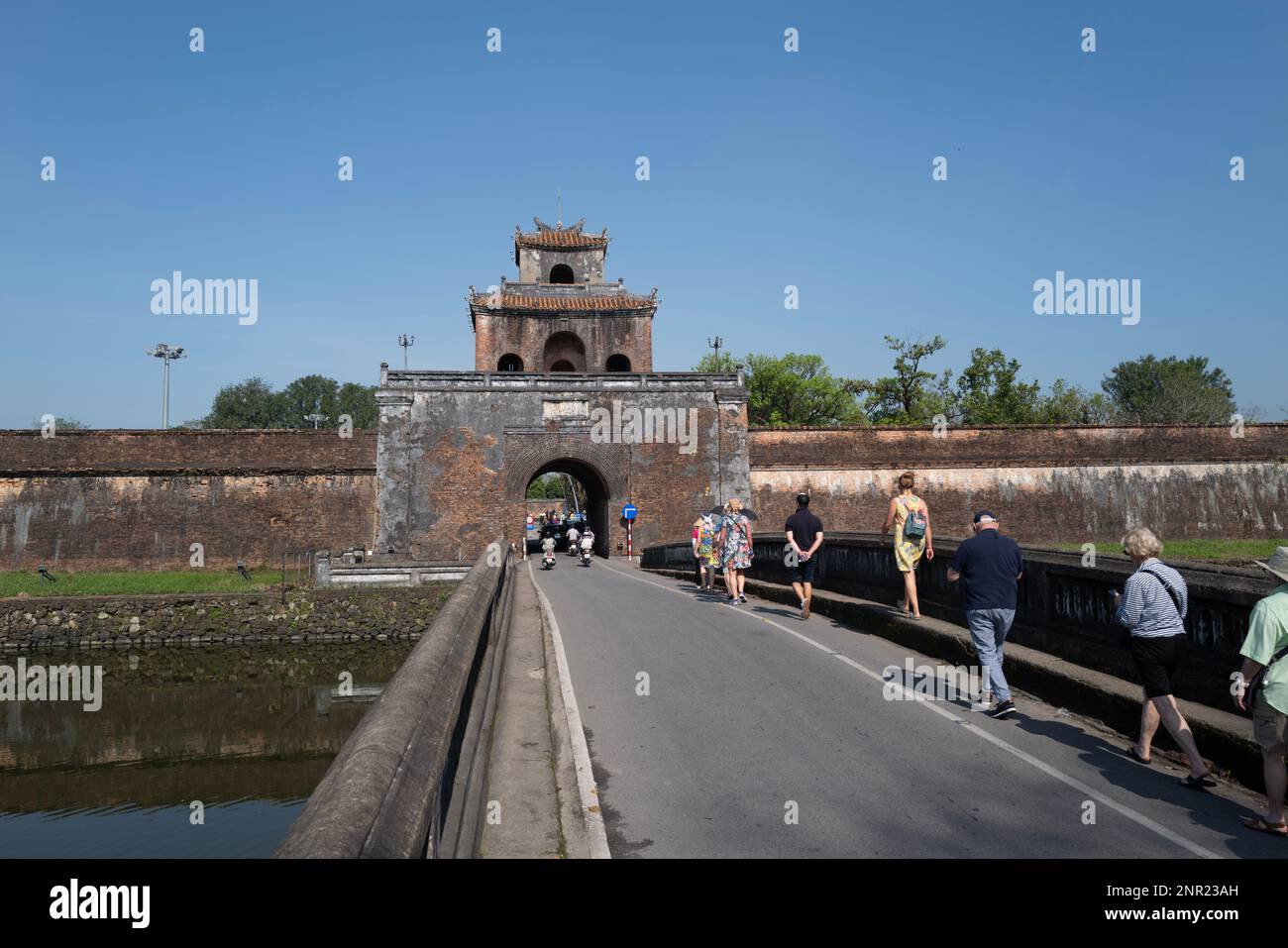 The Imerial city of Huế, Vietnam that includes the Imperial City and ancient burial sites. Tourists flock to view the sites and to be seen and  Photog Stock Photo