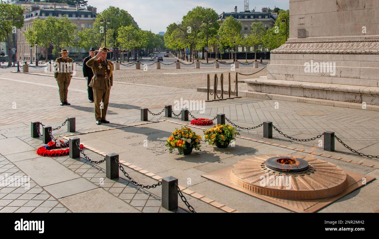 This photo provided by the Australian Embassy in Paris, shows