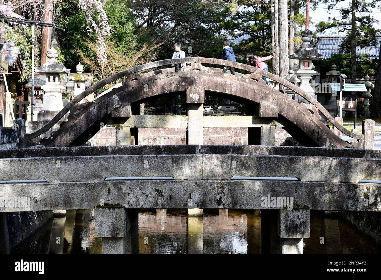 A picture shows Taiko Bashi Bridge at Taga Taisha Shrine in Taga Town