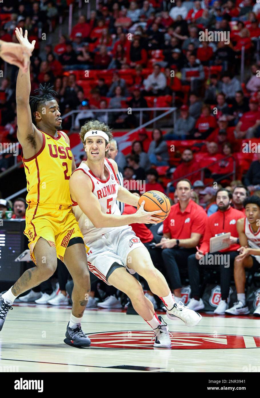 SALT LAKE CITY, UT FEBRUARY 25 Utah Utes guard Jaxon Brenchley (5