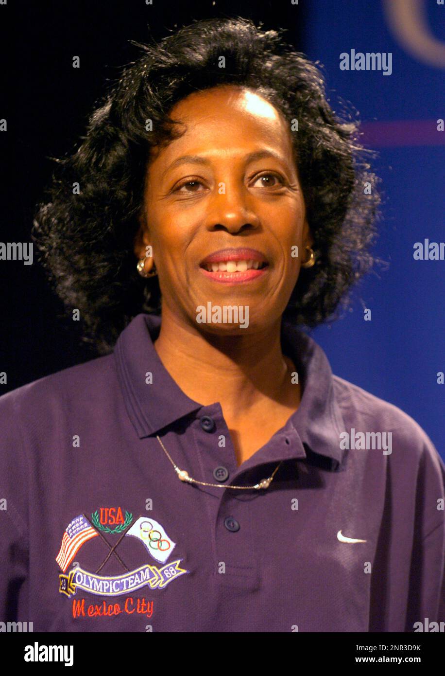 Madeline Manning Mims, 1968 Olympic 800meter gold medallist, during a
