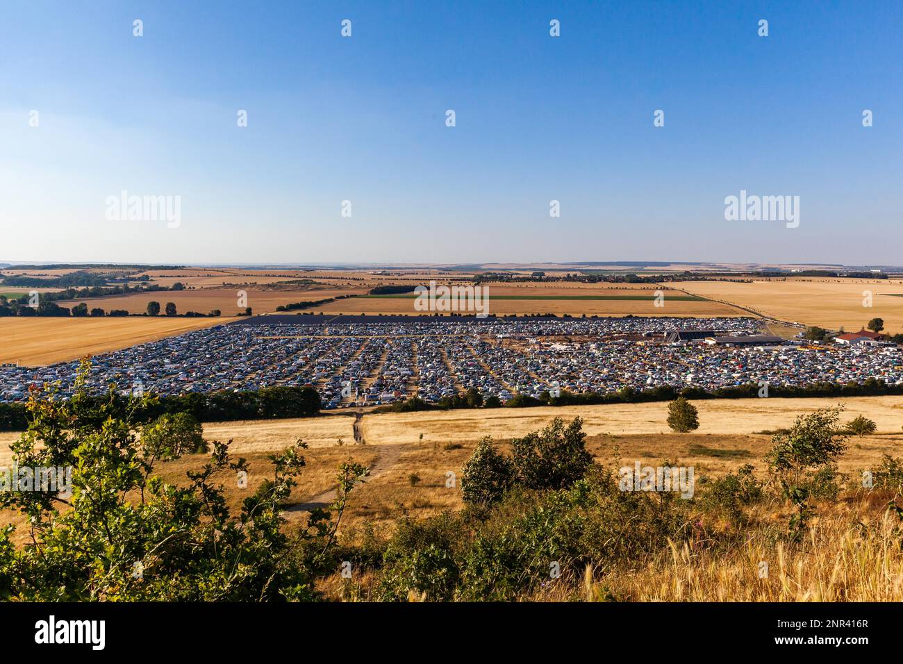 View of the Rockharz festival at Ausmusstedt airfield in the Harz Mountains  Stock Photo - Alamy