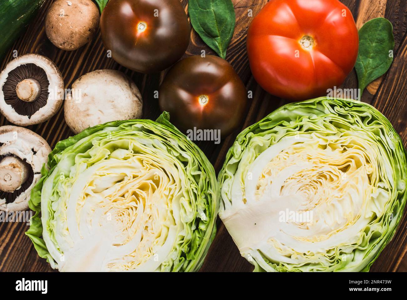 cabbage near mushrooms tomatoes. High resolution photo Stock Photo Alamy