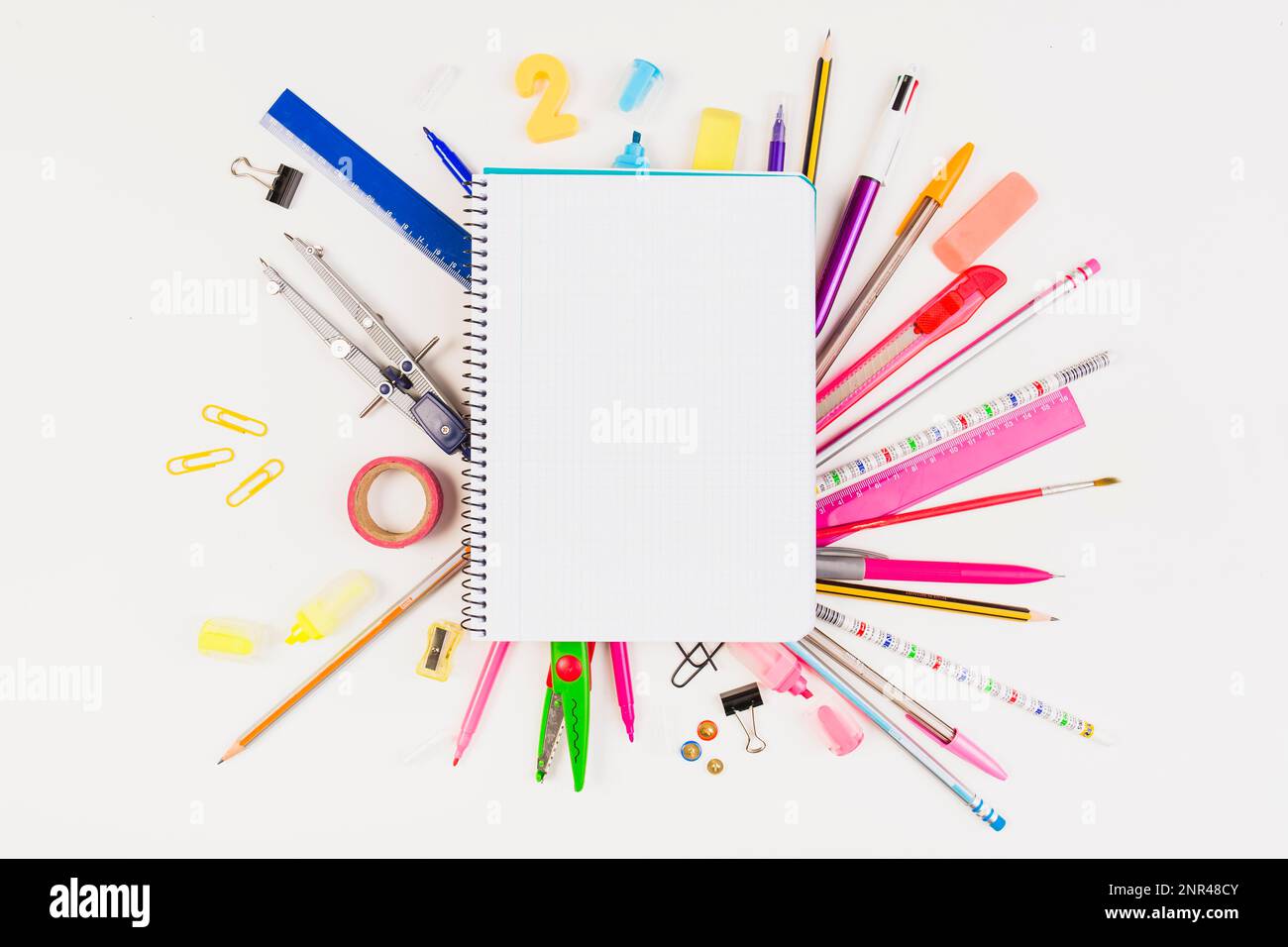 School supplies drawing instruments composition Stock Photo Alamy