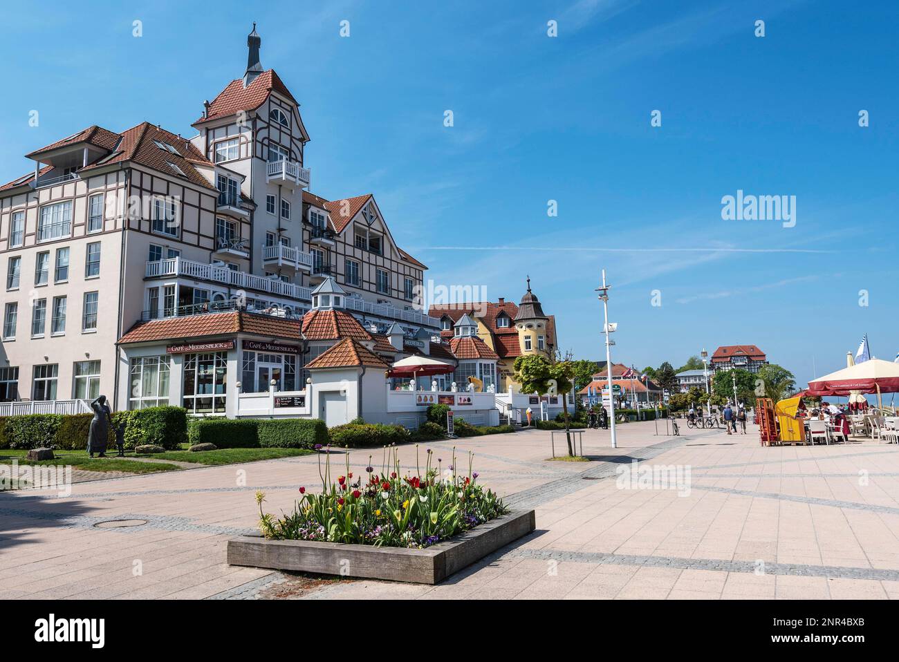 Beach promenade, Kuhlungsborn, Baltic Sea, Mecklenburg-Western Pomerania, Germany Stock Photo