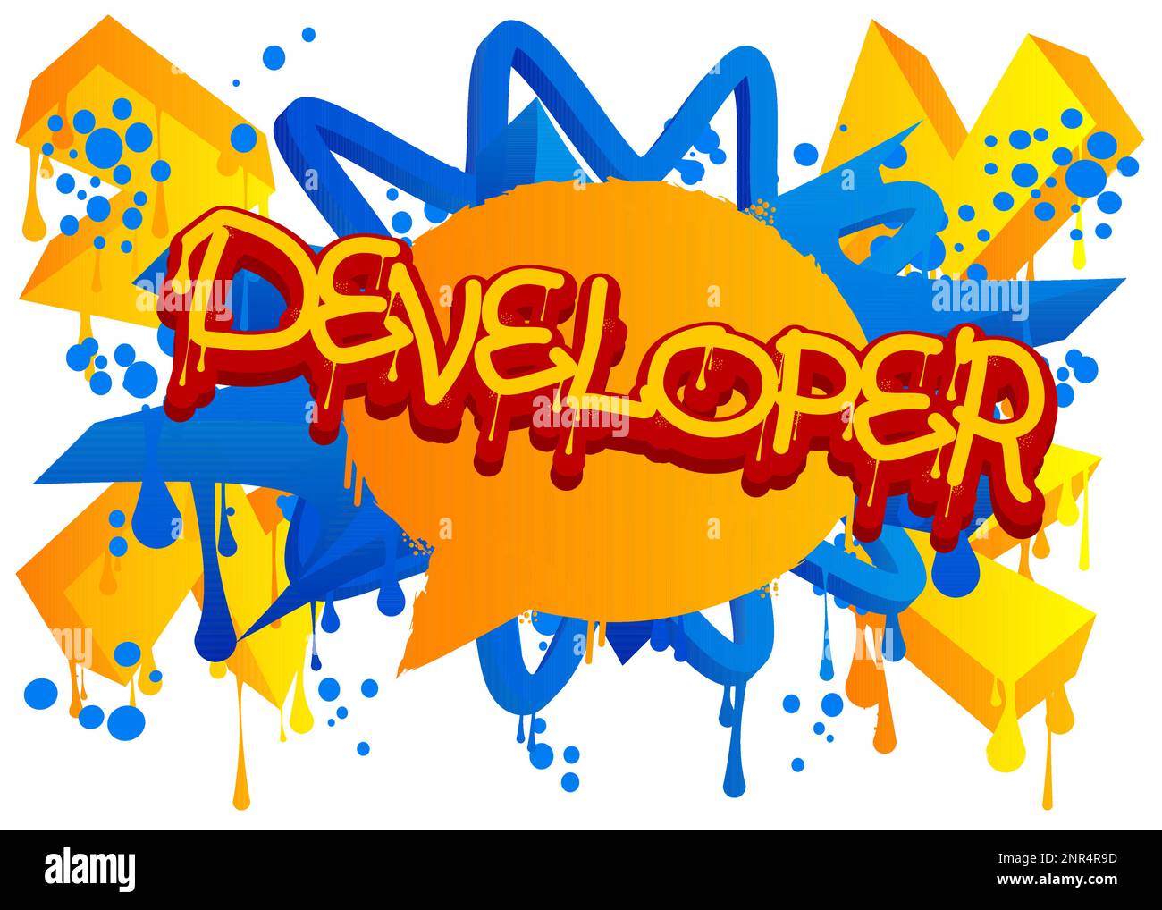Developer. Graffiti tag. Abstract modern street art decoration