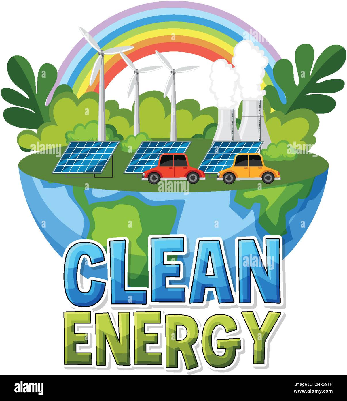 Alternative clean energy vector concept illustration Stock Vector Image ...