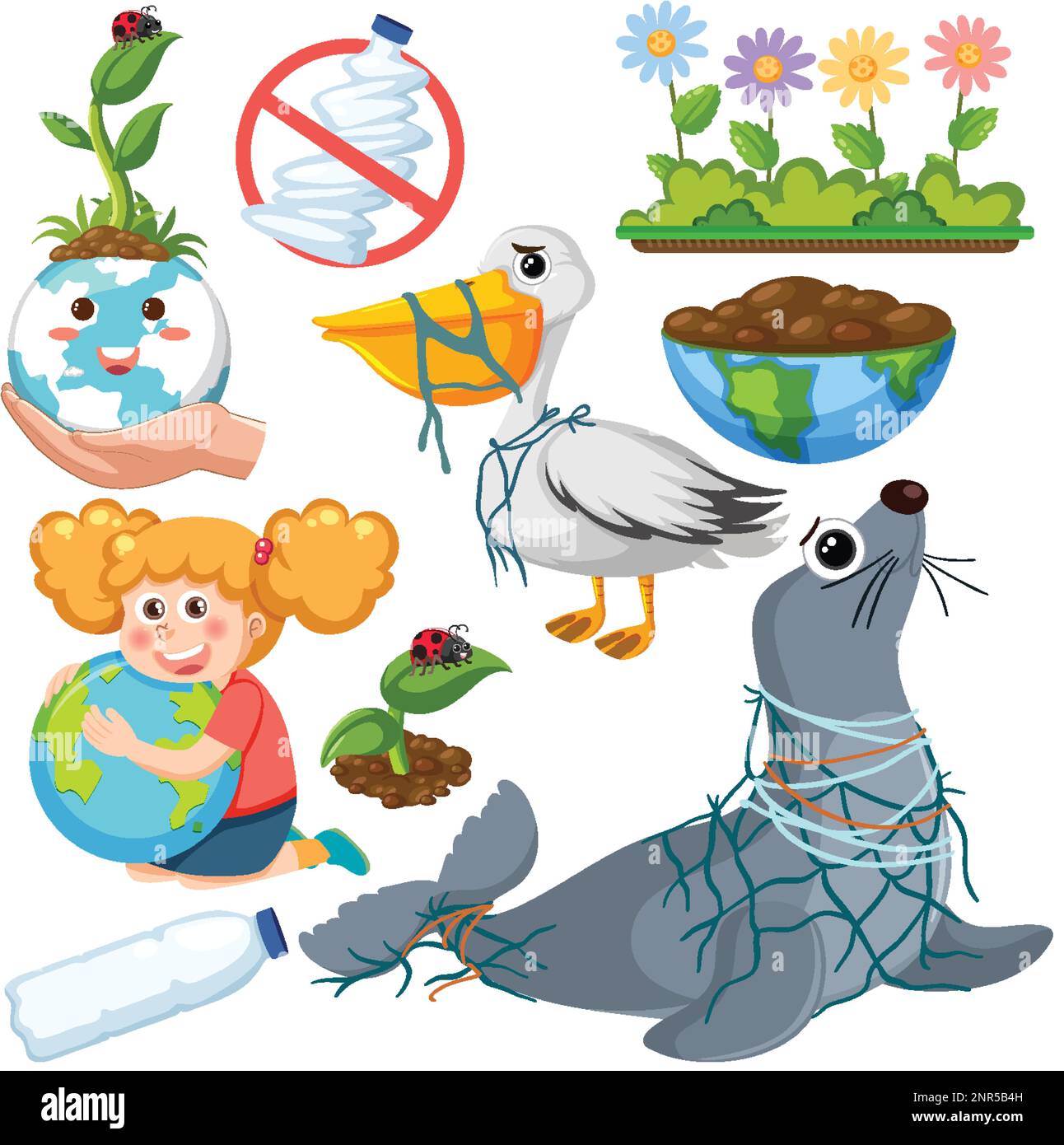 Save the earth graphics and icons collection illustration Stock Vector ...