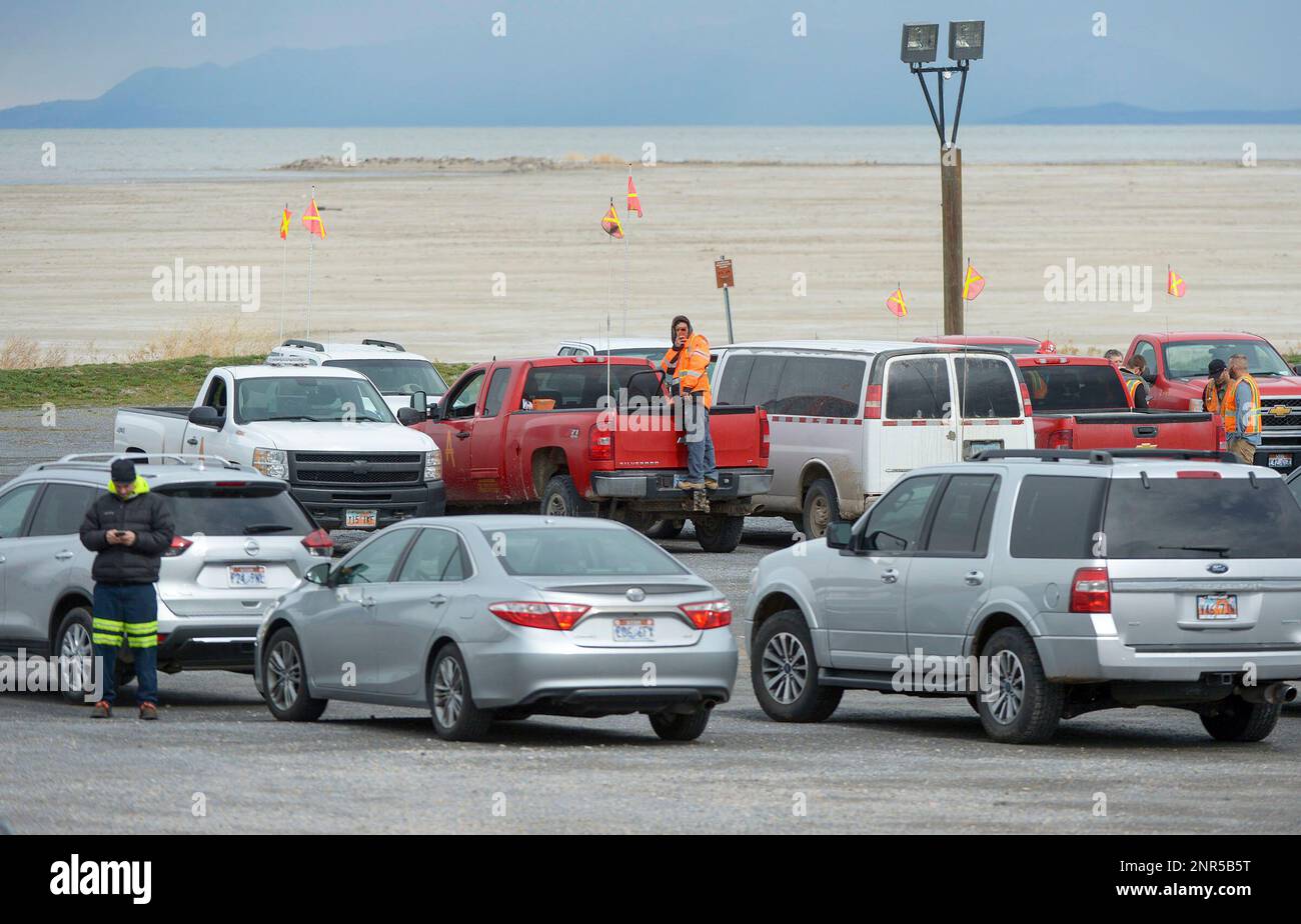 Unified Fire Department, Rio Tinto and Utah Highway patrol set up a staging area in the parking