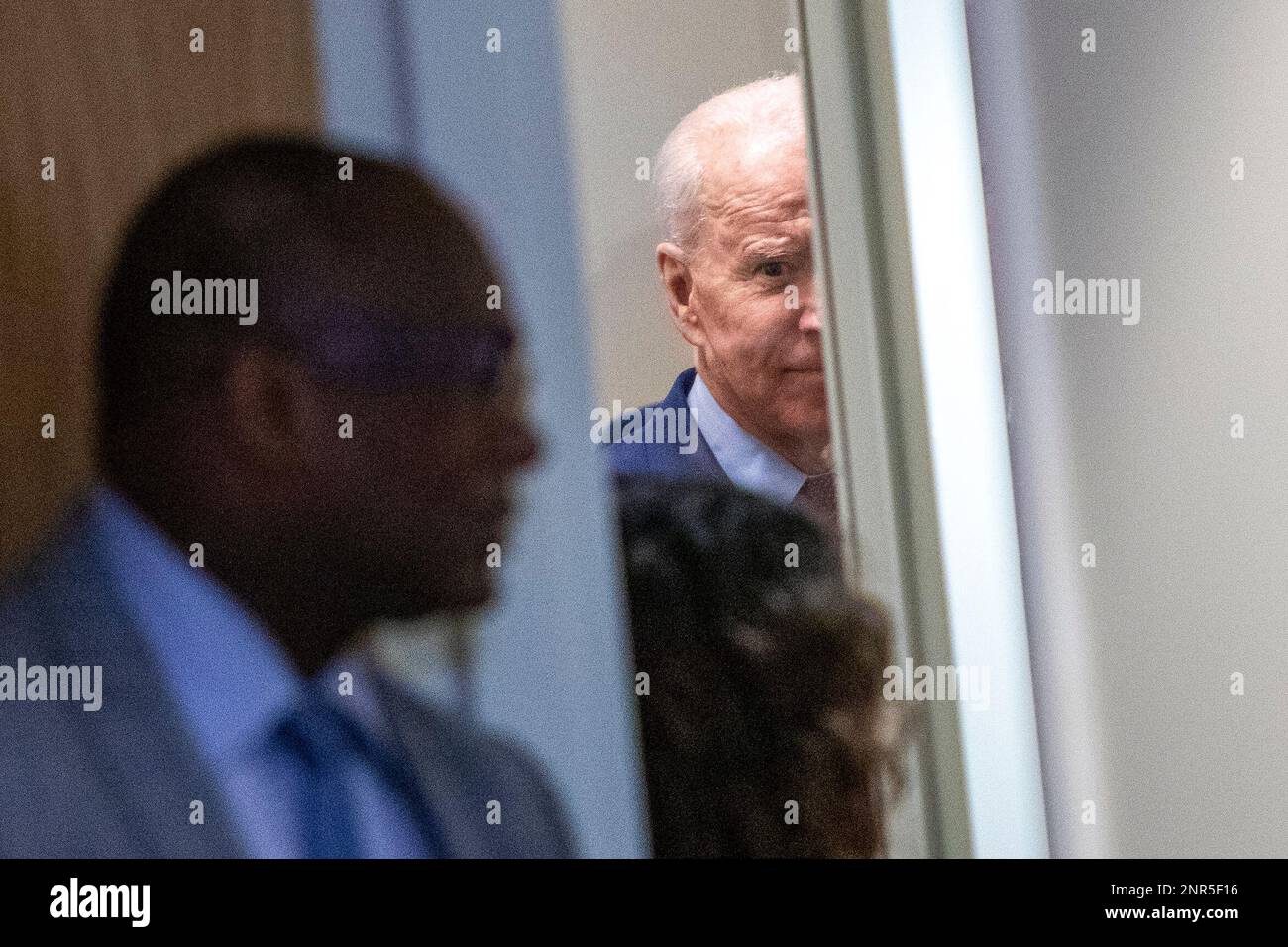 Former Vice President Joe Biden makes a campaign stop at Cherry Health