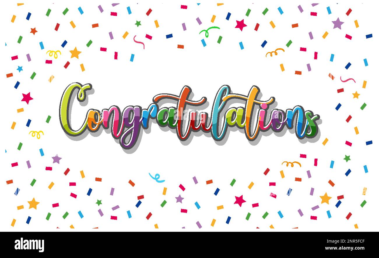 Congratulations text graphics for celebrating special occasions  illustration Stock Vector Image \u0026 Art - Alamy, image size:1300x886