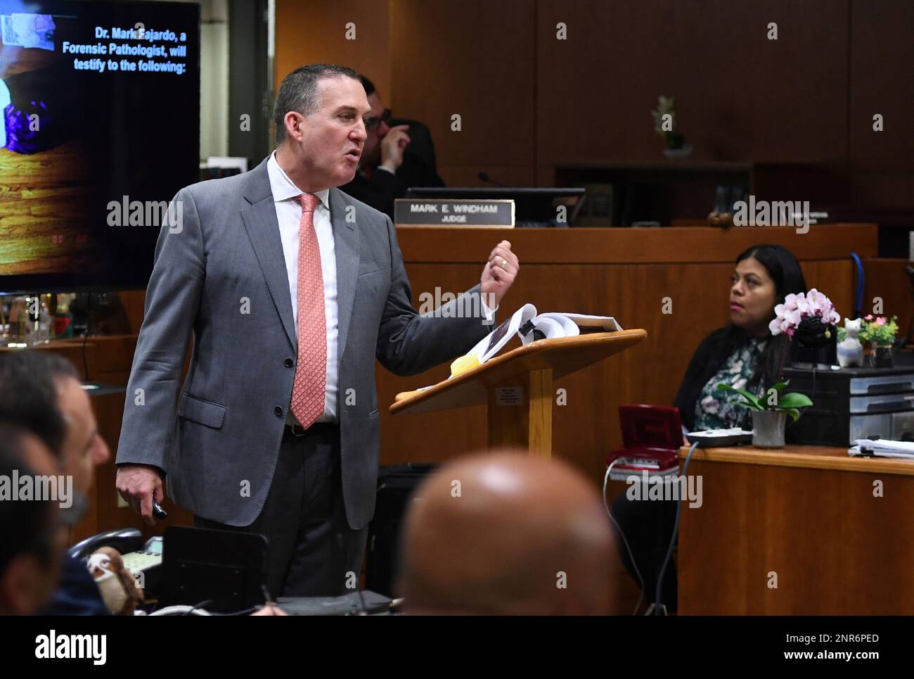 Deputy District Attorney John Lewin gestures during the second day of ...