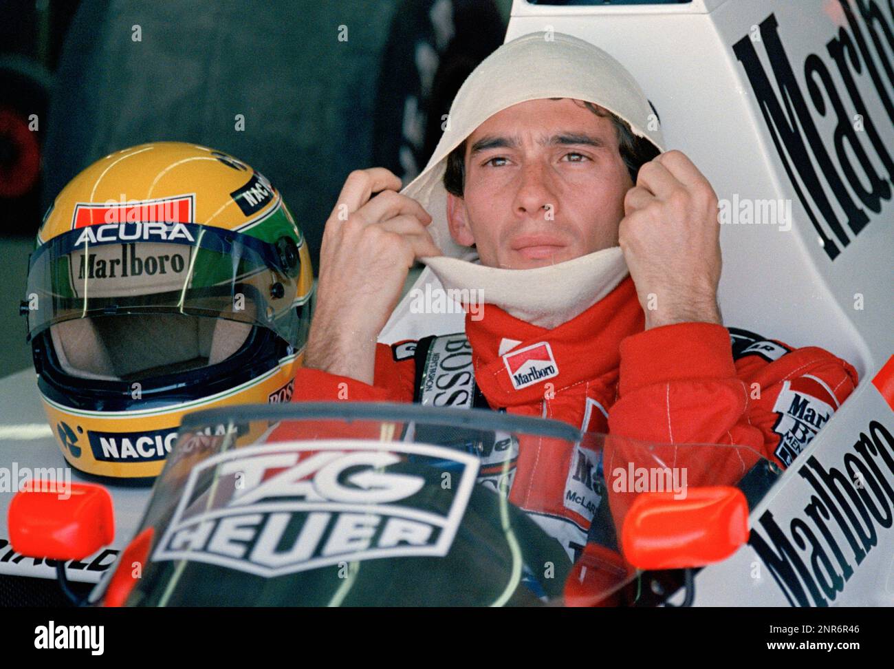Brazilian racing car driver Ayrton Senna da Silva (Ayrton Senna) suits