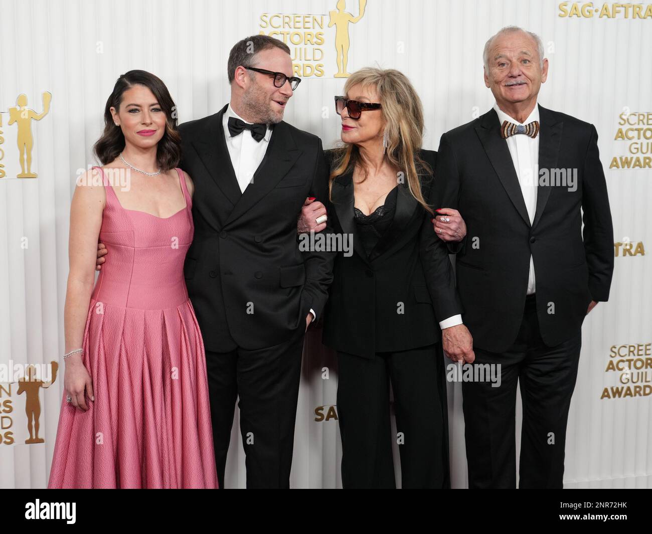 Los Angeles, USA. 26th Feb, 2023. Lauren Miller, Seth Rogen, Jeannie Berlin, and Bill Murray arrive at the 29th Annual Screen Actors Guild Awards held at the Fairmont Century Plaza in Los Angeles, CA on Sunday, ?February 26, 2023. (Photo By Sthanlee B. Mirador/Sipa USA) Credit: Sipa USA/Alamy Live News Stock Photo