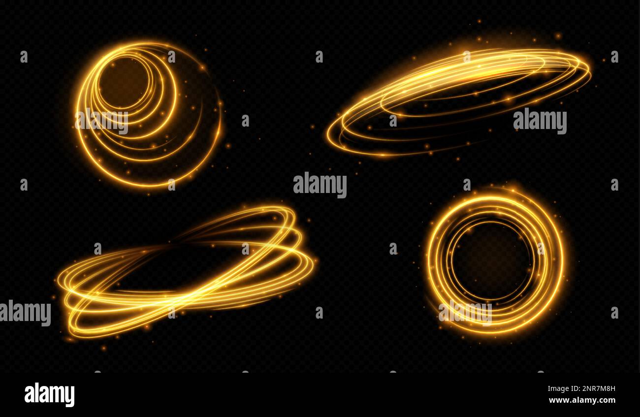 Luxury gold light lines with glitter and shine. Abstract golden glow