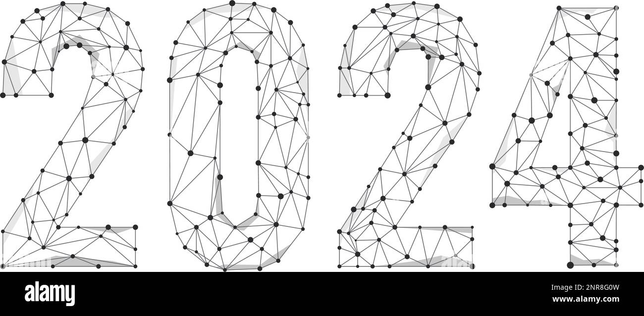 2023 wireframe Christmas and new year digital calendar date text vector ...