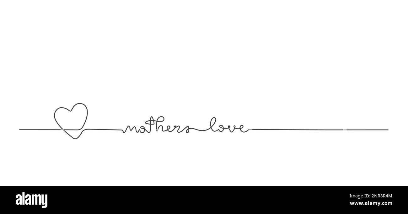 Vector line lettering Mothers love for banner, gifts tag, love. Stock Vector