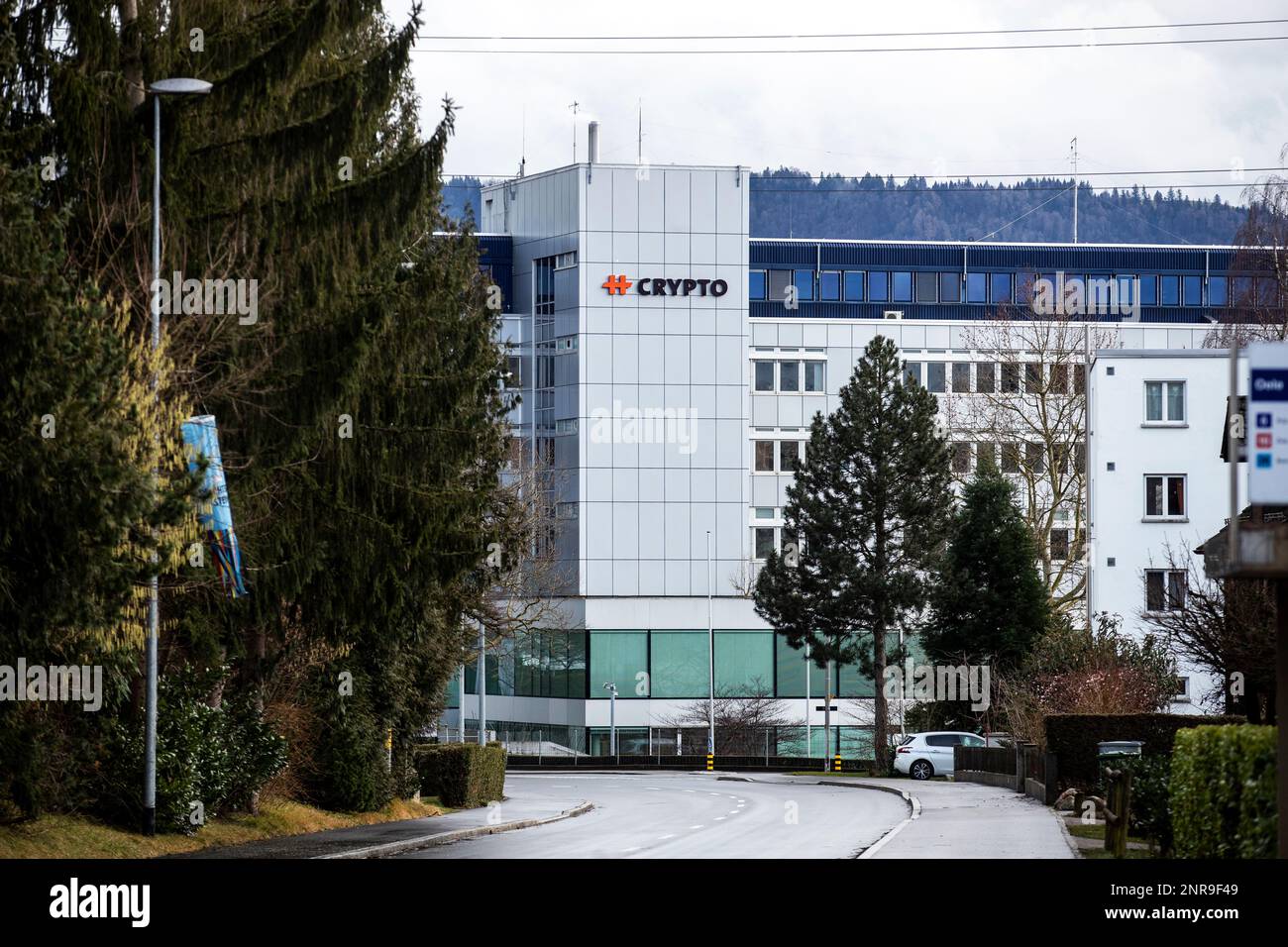The headquarters of Crypto AG company in Steinhausen, Switzerland, Tuesday,  Feb. 11, 2020. Swiss authorities have opened an investigation into  Switzerland-based maker of encryption devices Crypto AG, that is alleged to  be