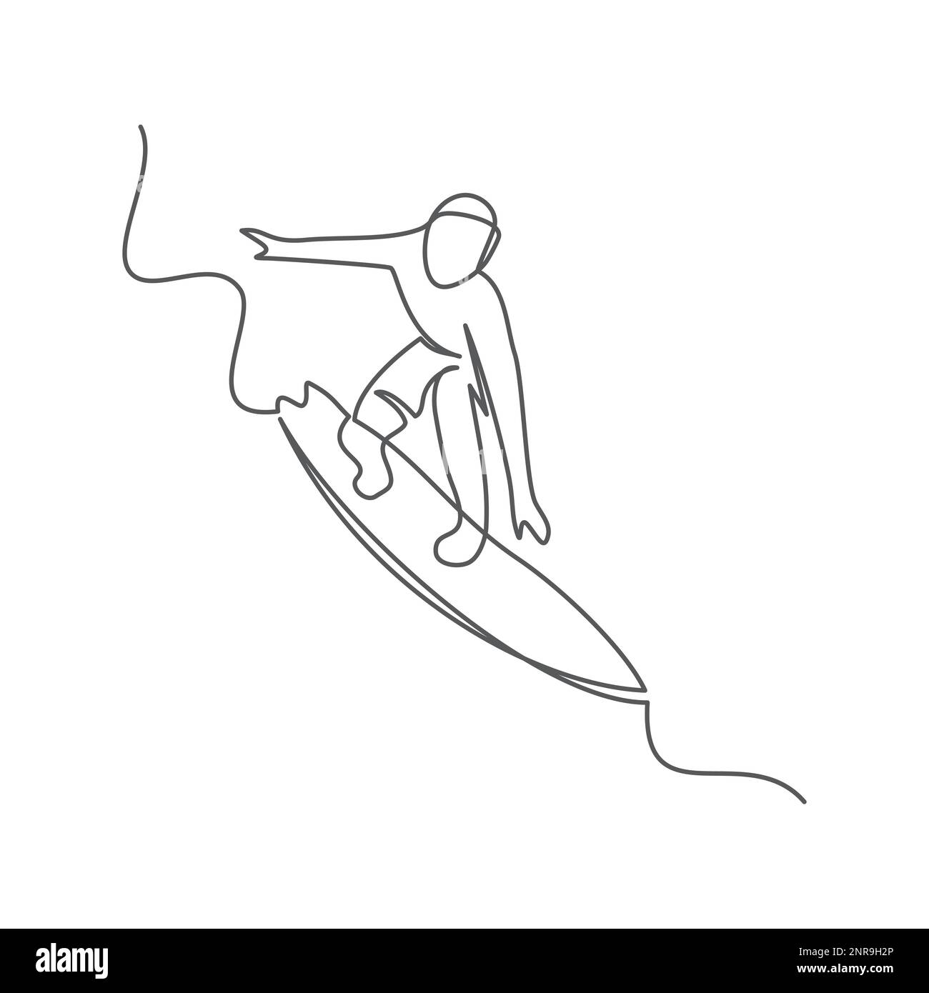 Surfing One line drawing on white background Stock Vector Image & Art Alamy