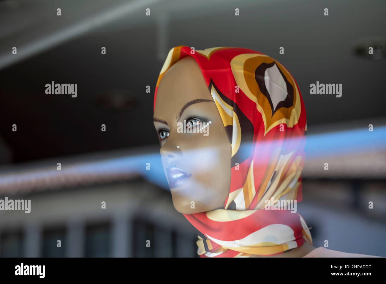 A mannequin for displaying the hijab,  religion and belief concept Stock Photo