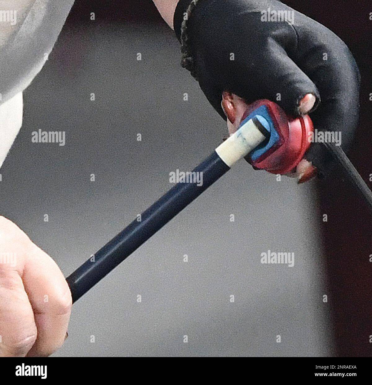 Sherry Wonitoy, 62, chalks up her pool stick as she gets ready for her