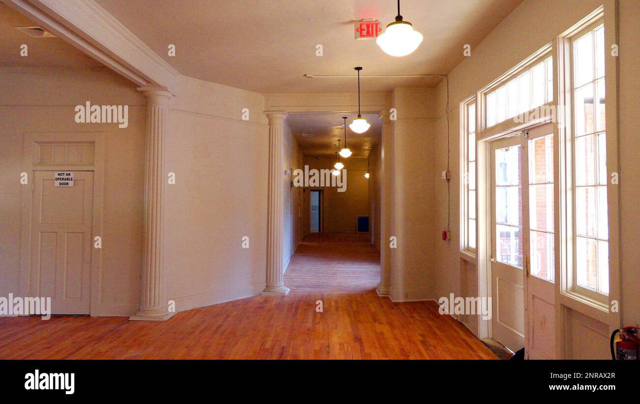 In this photo taken Jan. 21, 2020, the original hardwood floors in the