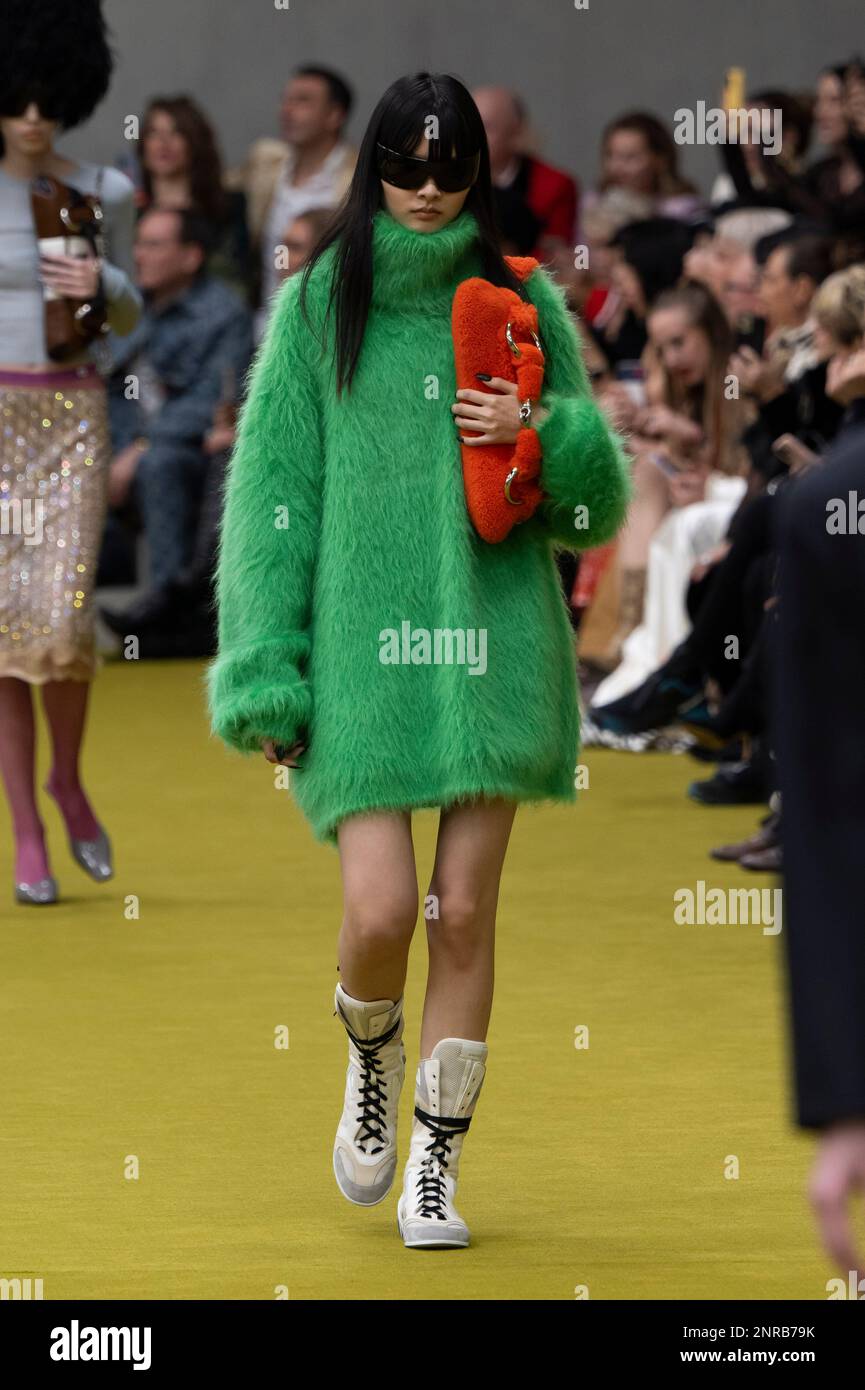 Milan, Italy. 24th Feb, 2023. Gucci fashion show - runway Credit