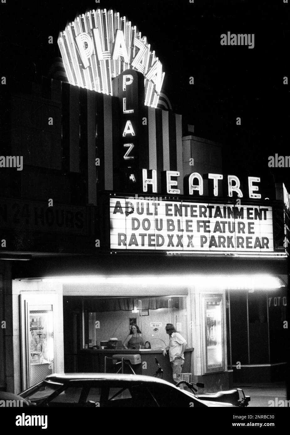 The Plaza Theatre, at the time an adult movie theater, at Briarcliff