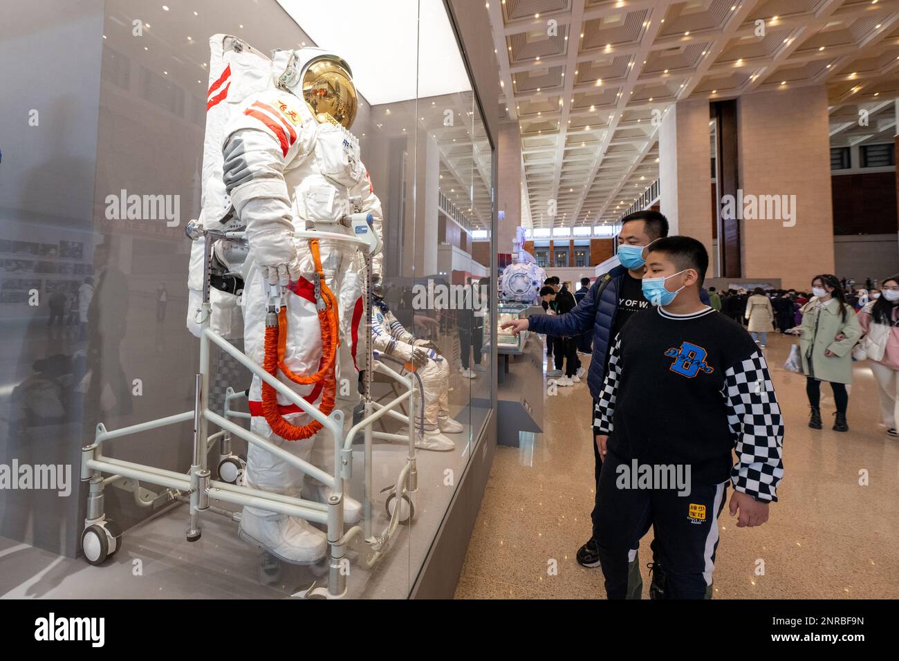An exhibition on the achievements of China's manned space program ...