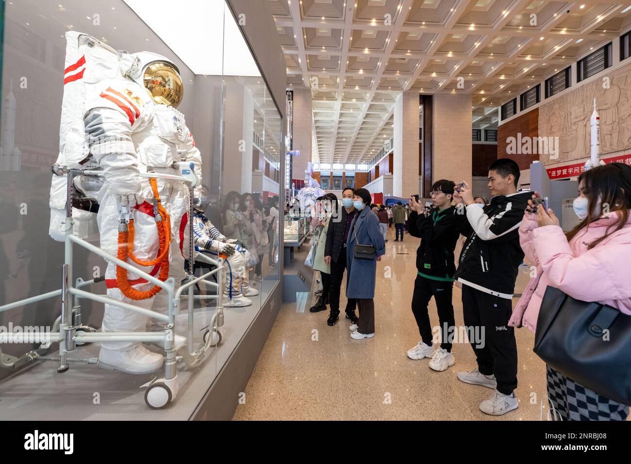 An exhibition on the achievements of China's manned space program ...